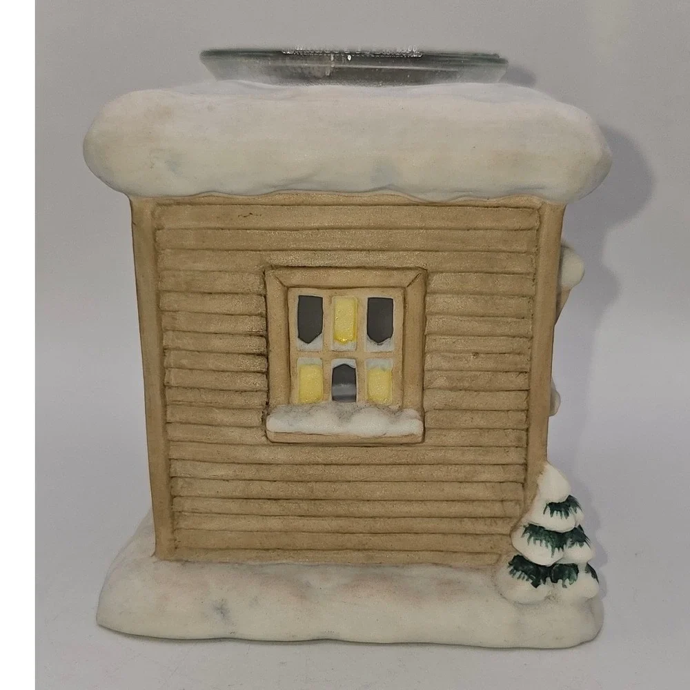 Harley-Davidson Motor Co Winter Cabin Ceramic Candle Holder Wax Warmer Vintage
